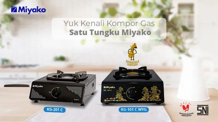 Gambar PERBEDAAN KOMPOR GAS SATU TUNGKU MIYAKO KG-201 C & KG-101 C WYG