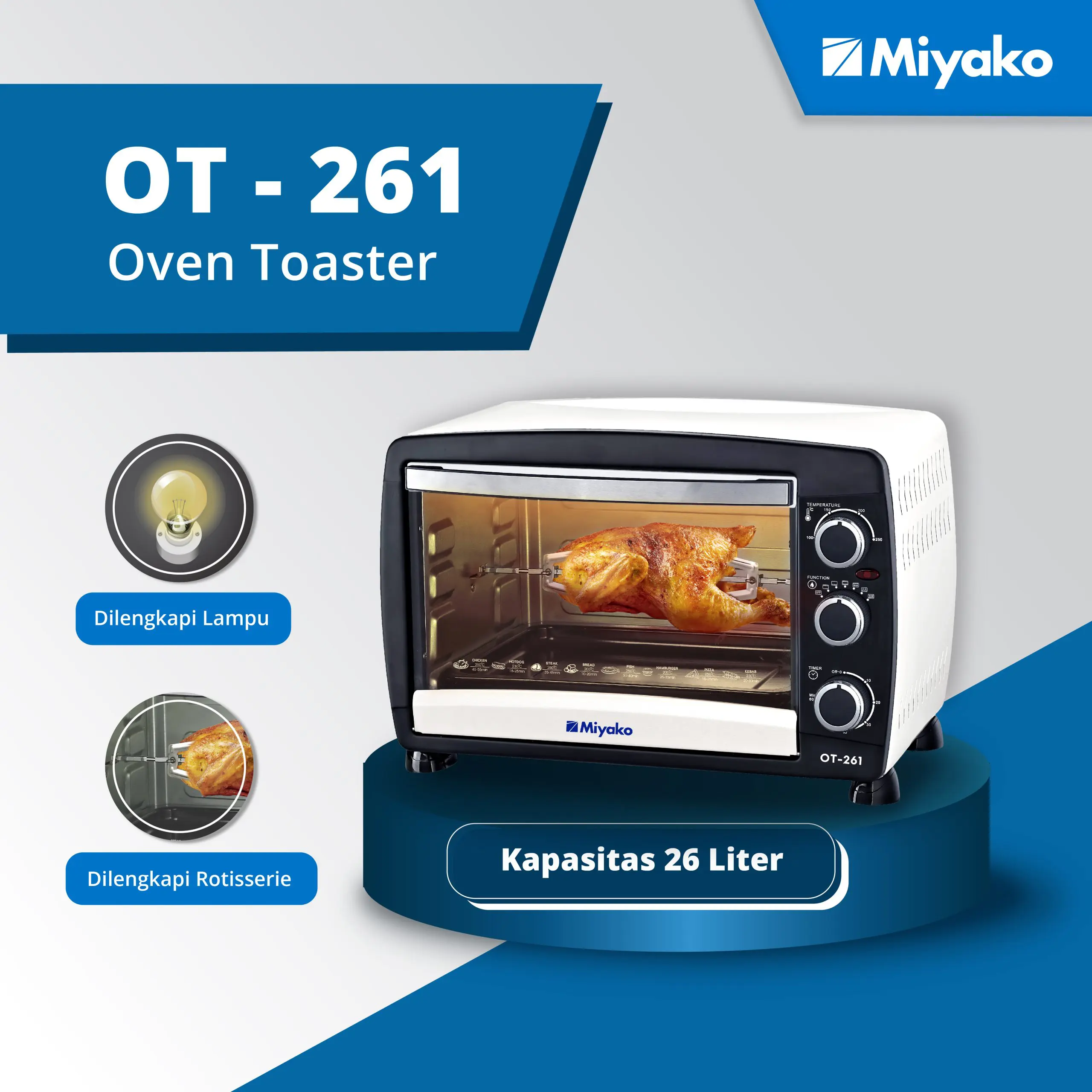 Gambar OVEN TOASTER MIYAKO OT-261 Detail | Oven Toaster - Oven Toaster | Miyako Indonesia