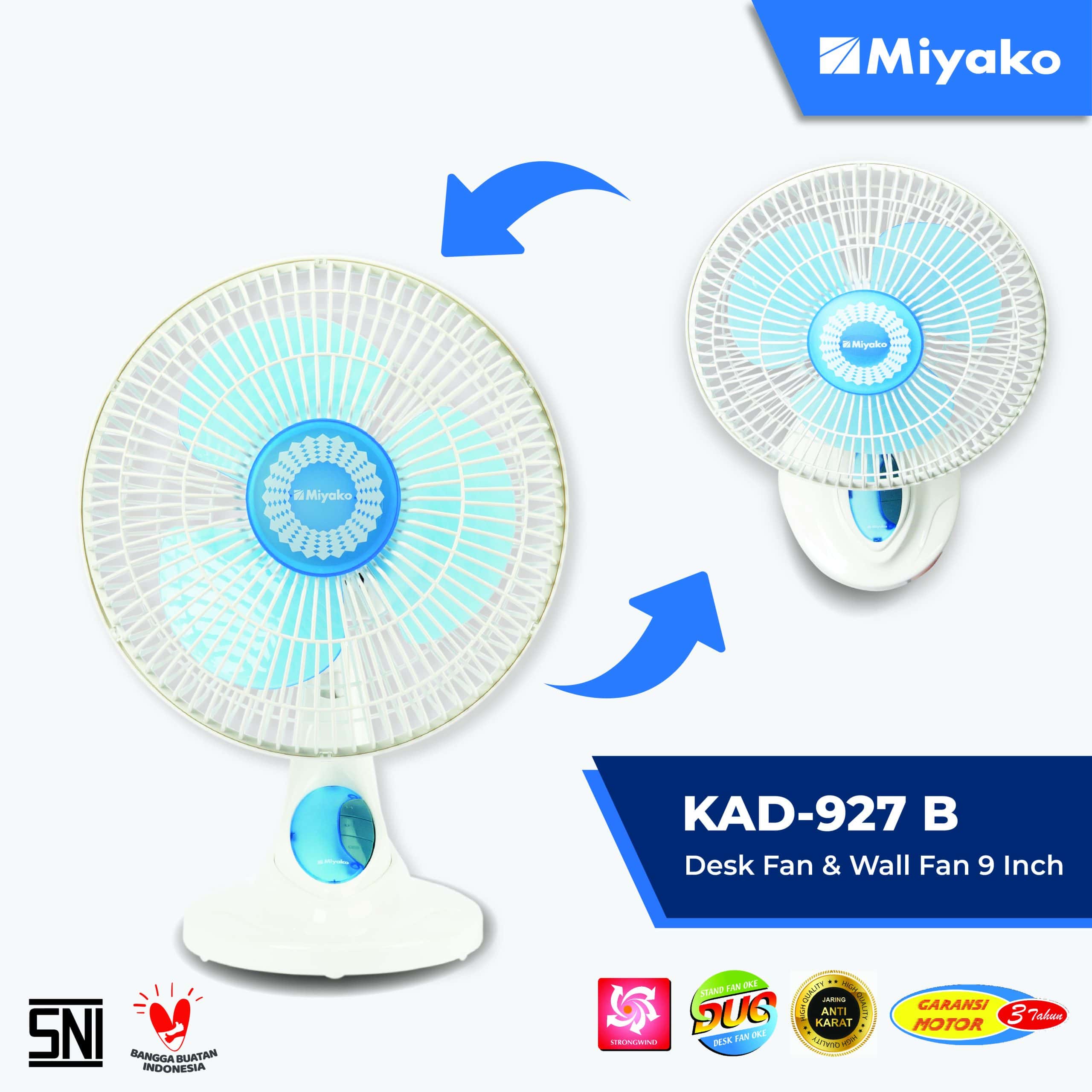 Gambar Kipas Angin Miyako KAD-927 B Detail | Desk Fan - Kipas Angin | Miyako Indonesia