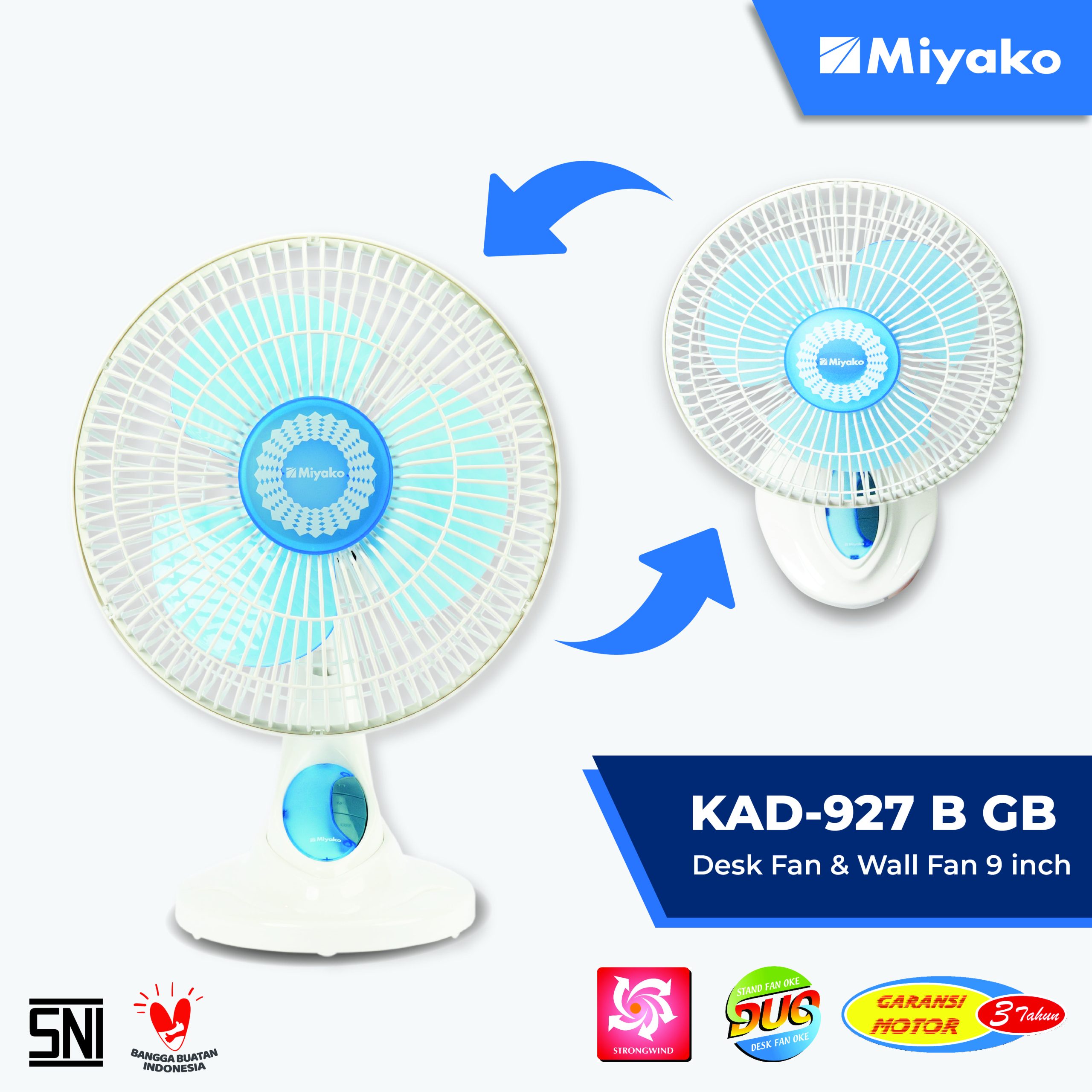 Gambar Kipas Angin Miyako KAD-927 B GB Detail | Desk Fan - Kipas Angin | Miyako Indonesia