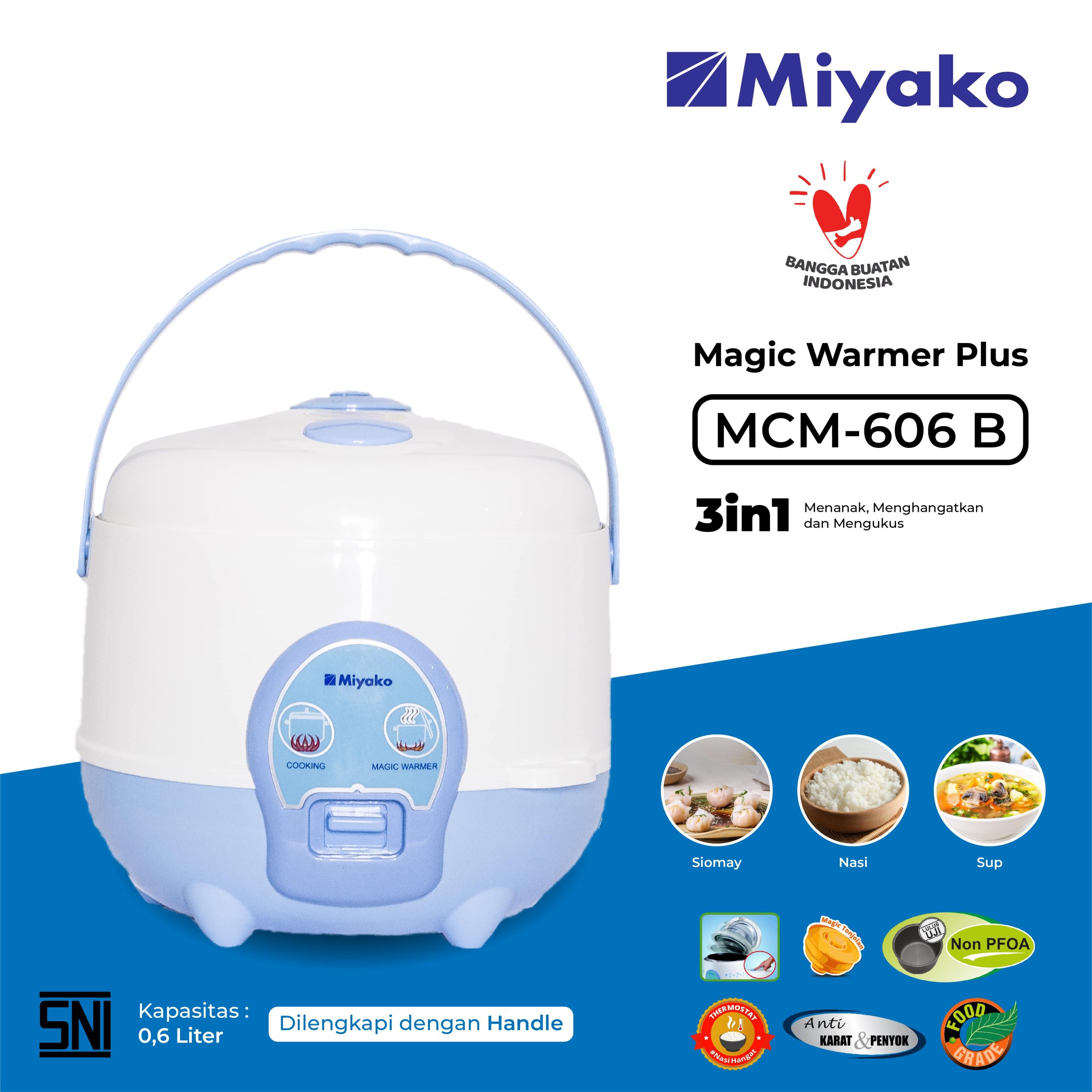 Gambar MCM-606 B Detail | Magic Warmer Plus - Rice Cooker | Miyako Indonesia