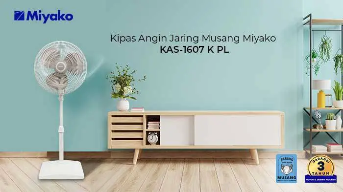 Gambar KIPAS ANGIN JARING MUSANG MIYAKO KAS-1607 K PL| | Miyako Indonesia