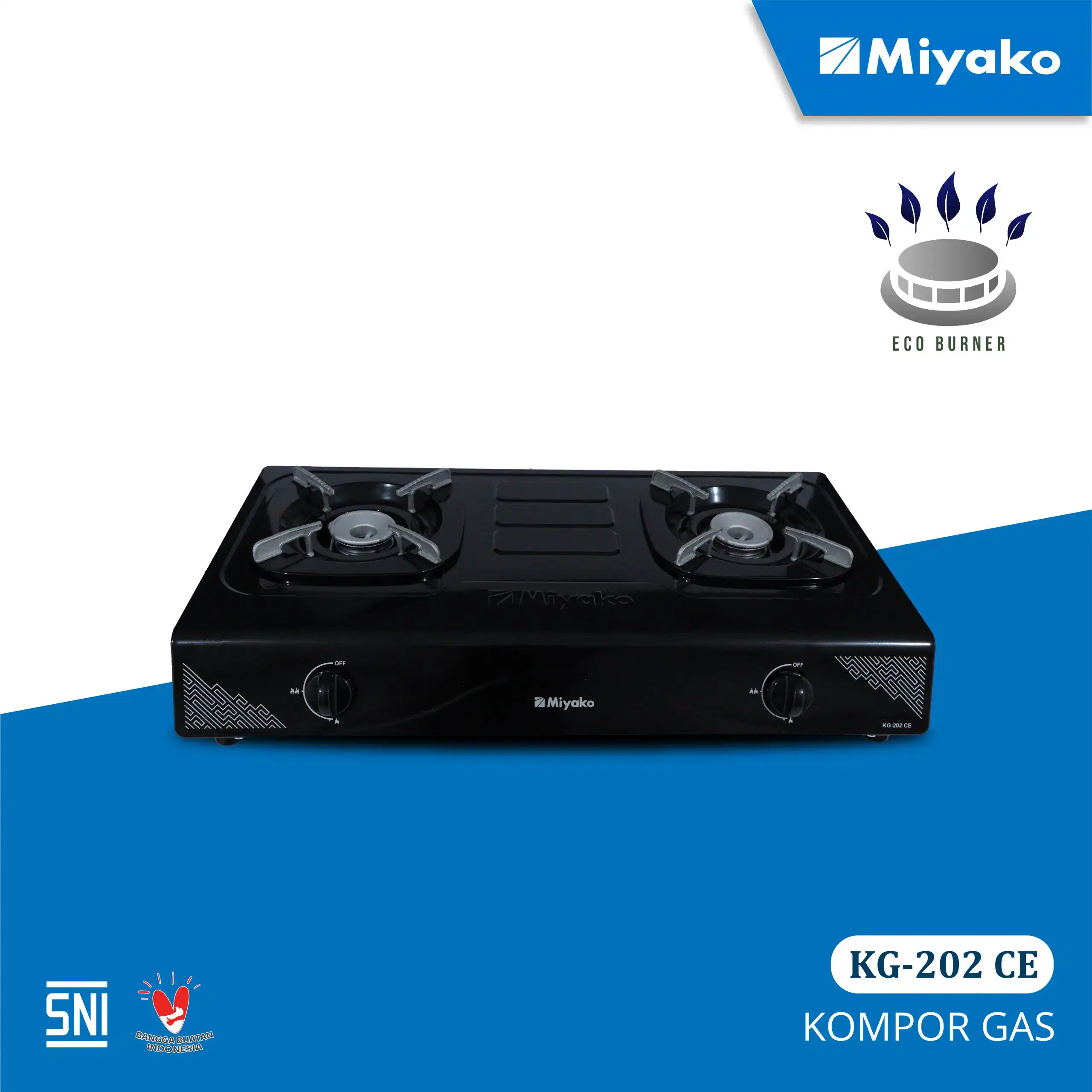 Gambar Kompor Gas Miyako KG-202 CE Detail | Dua Tungku - Kompor | Miyako Indonesia