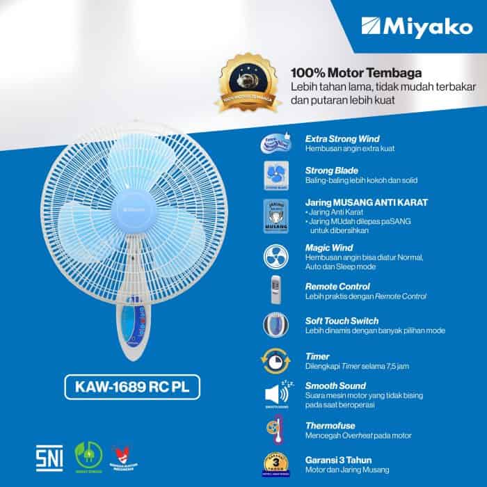 Kipas Angin Miyako KAW-1689 RC PL