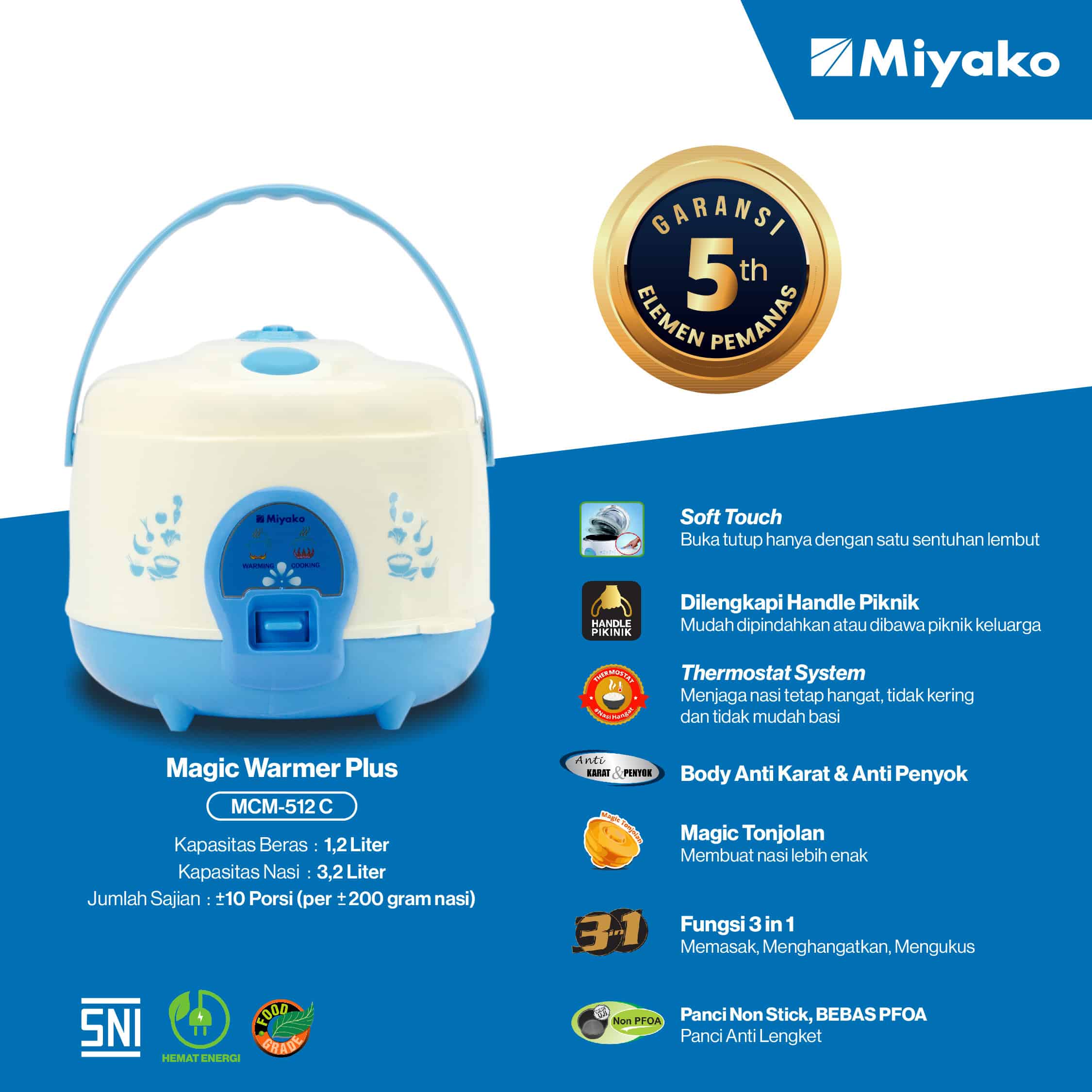 Rice Cooker Miyako MCM-512 C